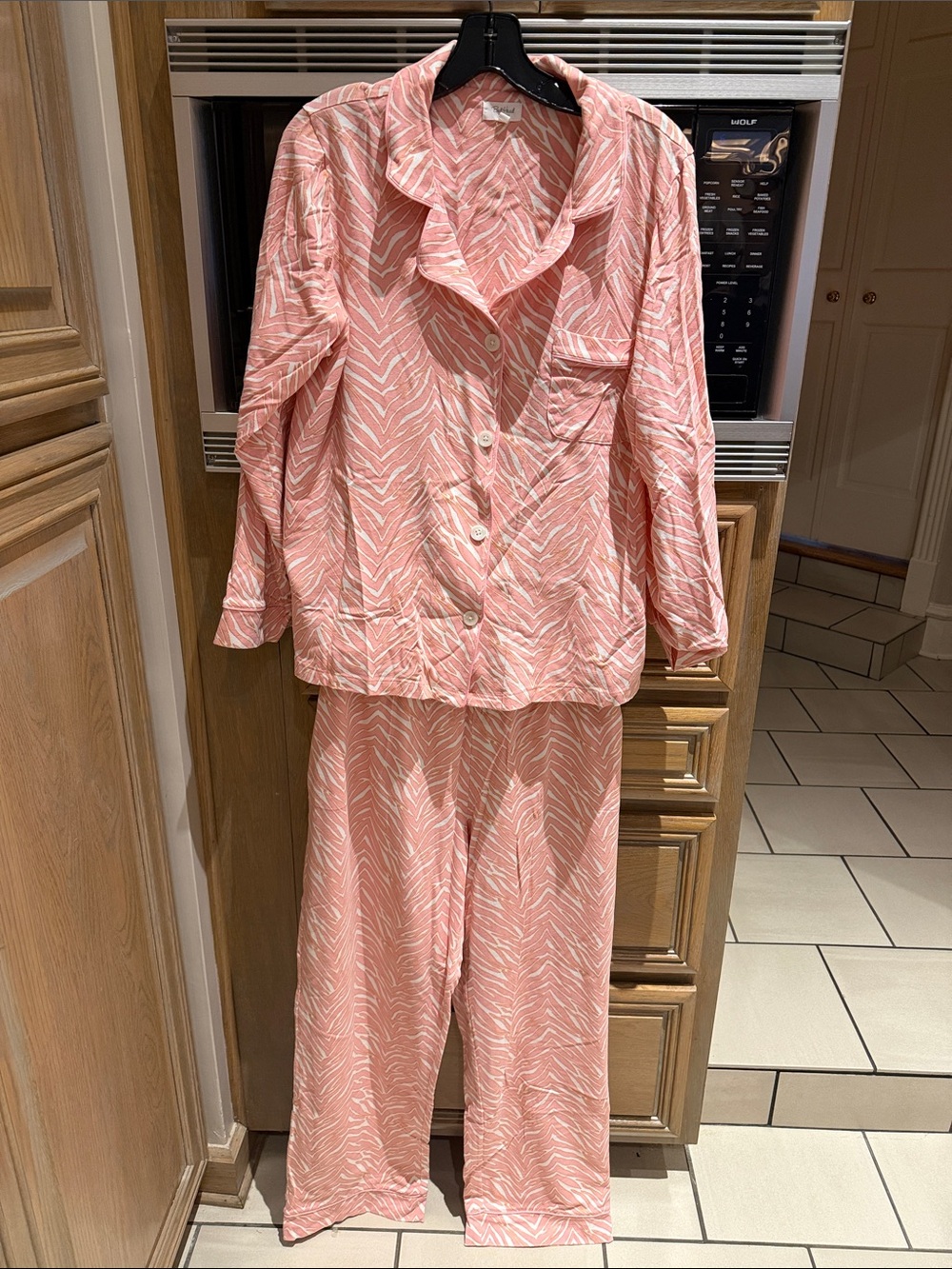 Bed Head Pink, Gold & White Zebra Print Pajama Set